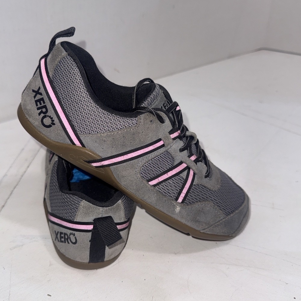 Xero Prio Suede Barefoot Gray Black Running Athletic Shoes Men's Size 9.5